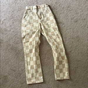 P&co. Service fatigue Checkered Beige Pants UK8/US4